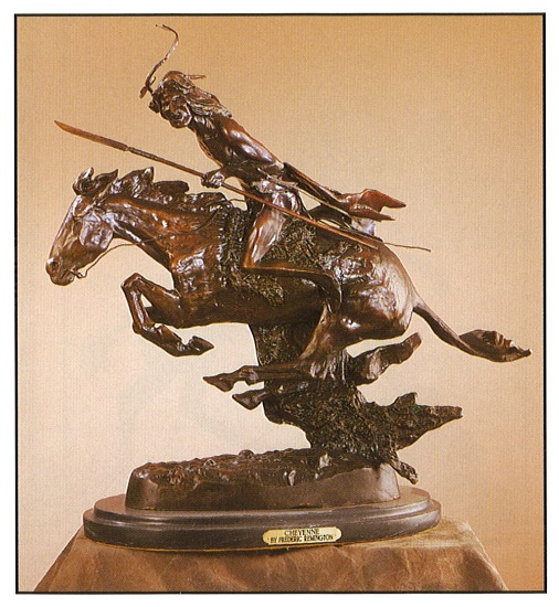 *Very Rare Small Cheyenne Bronze by Frederic Remington 8.5'''' x 8.5''''  -Great Investment- (SKU-AS