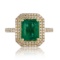 APP: 13.9k *4.05ct Emerald and 0.40ctw Diamond 14K Yellow Gold Ring (Vault_R12 34417)
