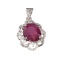 APP: 1.9k Fine Jewelry 4.00CT Oval Cut Ruby And White Sapphire Sterling Silver Pendant