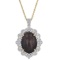 APP: 1.5k *37.60ct Dark Brown Sapphire and 2.12ctw White Sapphire Silver Pendant (Vault_R12 13756)