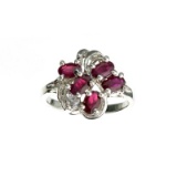 APP: 1.1k 1.16CT Ruby And Topaz Platinum Over Sterling Silver Ring