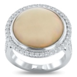 APP: 8k *8.79ct Opal and 0.69ctw Diamond Platinum Ring (GIA CERTIFIED) (Vault_R12 60116)