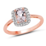 APP: 0.8k Gorgeous Sterling Silver 0.77CT Morganite Ring App. $810 - Great Investment - Glamorous Pi