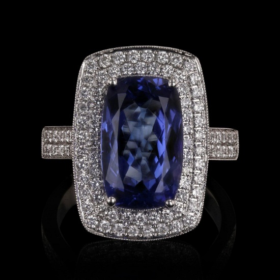 APP: 17.5k *4.85ct Tanzanite and 1.20ctw Diamond 18KT White Gold (GIA CERTIFIED) (Vault_R12 15042)