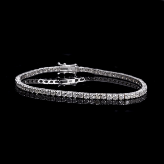 APP: 11.6k *Fine Jewelry 18KT. White Gold, 5.03CT Round Brilliant Cut Diamond Tennis Bracelet