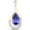 APP: 6.1k Gorgeous 14KT. Yellow Gold 1.93 Tanzanite and Diamond Pendant (Vault_P)