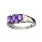 Fine Jewelry 1.15CT Purple Amethyst Quartz And Colorless Topaz Platinum Over Sterling Silver Ring