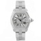 *Cartier Men's Roadster Tonneau Stainless Steel Case Silver Dial Sapphire Push Screw-in Crown Swiss