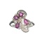 APP: 0.9k Fine Jewelry 0.75CT Ruby And Topaz Platinum Over Sterling Silver Ring