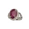APP: 2.4k Fine Jewerly 7.00CT Oval Cut Ruby And White Sapphire Sterling Silver Ring