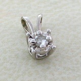 10KT. White Gold, 0.05CT Diamond Pendant