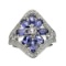 Rare Designer Sebastian Vintage, Tanzanite And White Topaz Sterling Silver Ring