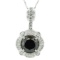 APP: 15.1k *6.35ct Fancy Black and 0.99ctw White Diamond 14K White Gold Pendant/Necklace (Vault_R12