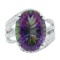 APP: 0.8k *7.70ct Oval Mystic Quartz and 0.83ctw White Topaz Silver Ring (Vault_R12 44801)