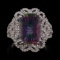 APP: 1.1k *6.14ct Rectangular Mystic Quartz and 1.04ctw Topaz Silver Ring (Vault_R12 44479)