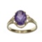 APP: 0.6k Fine Jewelry 14KT. Gold, 1.76CT Oval Cut Purple Amethyst Ring