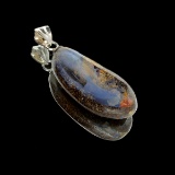 12.60CT Boulder Opal Sterling Silver Pendant