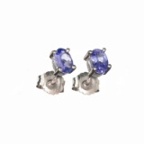 APP: 0.8k Fine Jewelry 0.88CT Oval Cut Tanzanite Over Sterling Silver Earrings