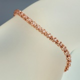 APP: 3.1k *Fine Jewelry 14KT. Rose Gold, 0.55CT Round Brilliant Cut Diamond Bracelet (VGN A-303)