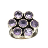 Rare Designer Sebastian Vintage, Amethyst And Sterling Silver Ring