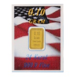 1/10 Gram Solid Gold Bar Excellent Investment