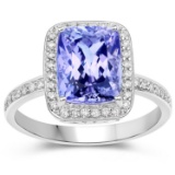 APP: 11.7k Gorgeous 14KT. White Gold 3.57 Tanzanite and Diamond Ring (Vault_P)