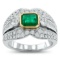 APP: 8.9k *0.86ct Emerald and 1.44ctw Diamond 18KT White and Yellow Gold Ring (Vault_R12 60153)
