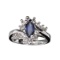 Fine Jewelry Designer Sebastian 1.00CT Blue Sapphire And Topaz  Platinum Over Sterling Silver Ring