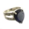 APP: 1.9k Fine Jewelry Designer Sebastian 7.13CT Pear Cut Blue Sapphire and Sterling Silver Ring