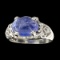 APP: 1.9k Fine Jewelry Designer Sebastian 4.80CT Oval Cut Cabochon Tanzanite and Sterling Silver Rin