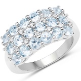 APP: 0.5k Gorgeous Sterling Silver 2.16CT Blue Topaz Ring App. $490 - Great Investment - Graceful Pi
