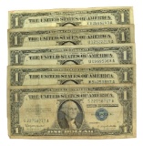 Rare (5) 1957 $1 U.S. Silver Certificates