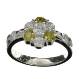 Designer Sebastian 1.34CT Round Cut Swiss Cubic Zirconia And Platinum Over Sterling Silver Ring