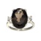 APP: 0.7k Fine Jewelry Designer Sebastian, 8.23CT Smoky Quartz And White Topaz Sterling Silver Ring