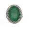 Rare Designer Sebastian Vintage, Emerald And White Topaz Sterling Silver Ring