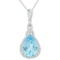 APP: 0.5k *5.20ct Blue Topaz and 0.32ctw White Topaz Silver Pendant/Necklace (Vault_R12 44767)