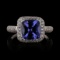 APP: 10.2k *2.91ct Tanzanite and 0.82ctw Diamond 14KT White Gold Ring (Vault_R12 23576)