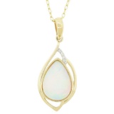 APP: 2.8k *4.68ct Opal and 0.04ctw Diamond 14K Yellow Gold Pendant/Necklace (Vault_R12 25042)