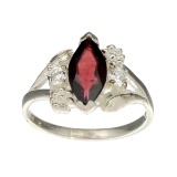 APP: 0.5k Fine Jewelry Designer Sebastian, 1.94CT Garnet And White Topaz Sterling Silver Ring