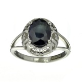 APP: 0.5k Fine Jewelry Designer Sebastian, 1.85CT Blue Sapphire And Sterling Silver Ring