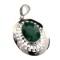 Fine Jewelry Designer Sebastian 21.29CT Oval Cut Green Beryl Emerald and Sterling Silver Pendant