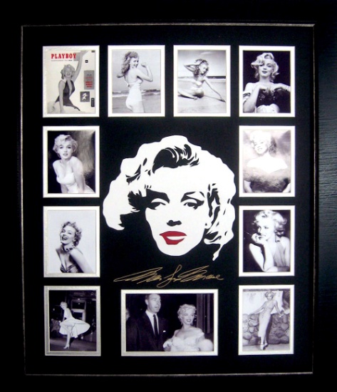 *Rare Marilyn Monroe Laser Cut Mat Museum Framed Collage - Plate Signed