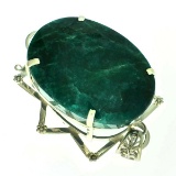APP: 7k Fine Jewelry Designer Sebastian 266.68CT Oval Cut Green Beryl and Sterling Silver Pendant