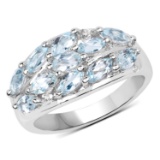 APP: 0.2k Gorgeous Sterling Silver 2.12CT Blue Topaz Ring App. $250 - Great Investment - Fascinating