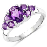 APP: 0.2k Gorgeous Sterling Silver 1.10CT Amethyst Ring App. $220 - Great Investment - Tantalizing P