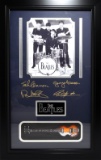 *Rare The Beatles Mini Guitar Museum Framed Collage - Plate Signed