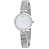 *Movado Women's Amika Round Stainless Steel Case Mother of Pearl Dial Sapphire Push/Pull Quartz Watc