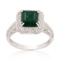 APP: 7.9k *1.69ct Emerald and 1.02ctw Diamond 18KT White Gold Ring (Vault_R12 23739)