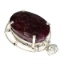 APP: 12.4k Fine Jewelry Designer Sebastian 288.12CT Oval Cut Ruby and Sterling Silver Pendant