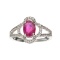 APP: 0.7k Fine Jewelry 0.88CT Ruby And Colorless Topaz Platinum Over Sterling Silver Ring